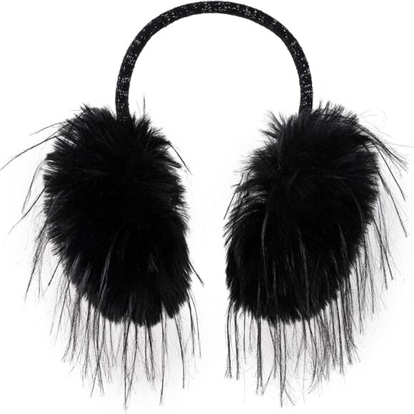 Winter Foldable Ear Muffs #Black #White main image 5